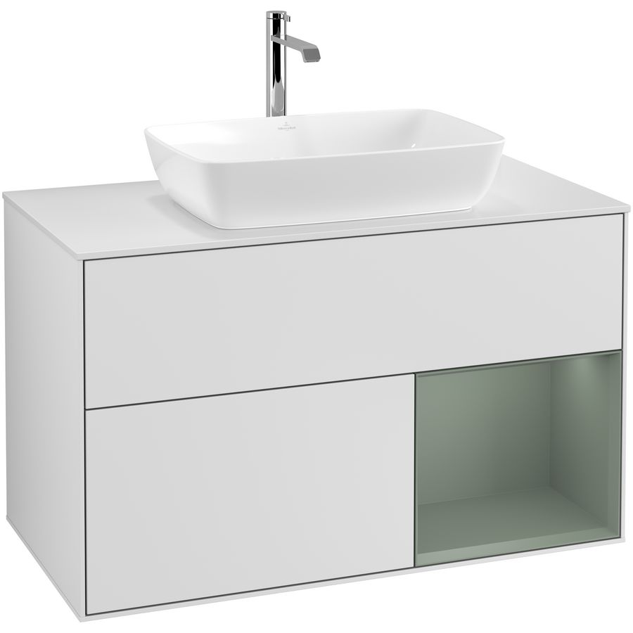 Wastafelonderkast Finion 1000x603x501mm White Matt Lacquer F781GMMT