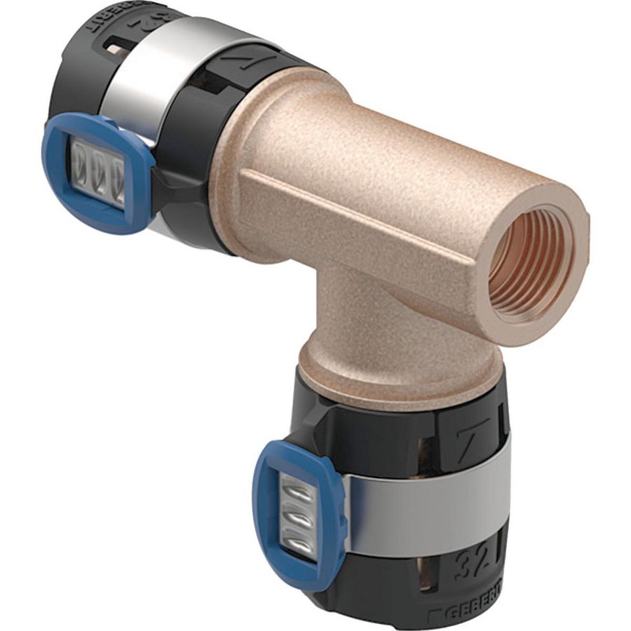 T-koppeling verlopend FLOWFIT pers 32x32x1/2"bn. brons
