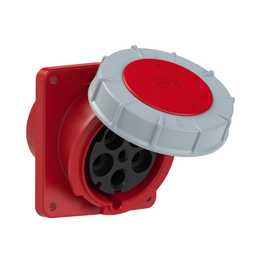 Wandcontactdoos CEE 125A 5p 400V 6h rood IP67 Power T 103265