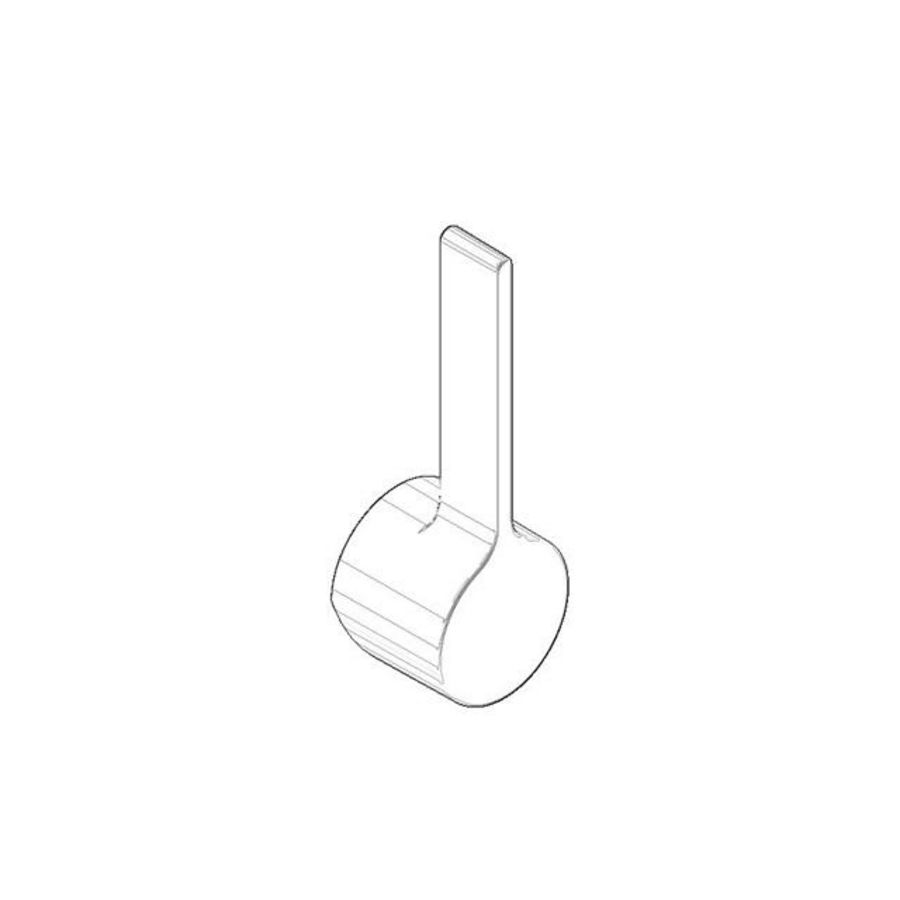 Greep Hendel 100x35x28mm Platina gebors.