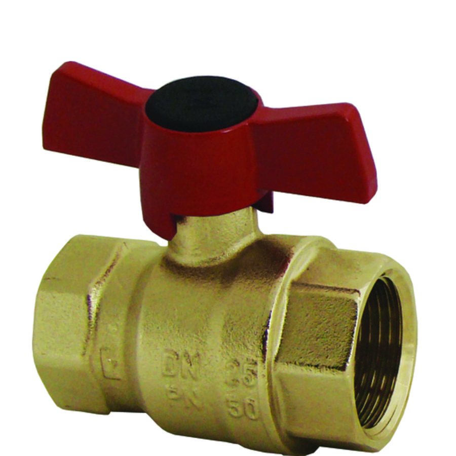 kogelkraan +vlinderhandgreep PFTE dichting 2xbi DN32 PN25 2xIG