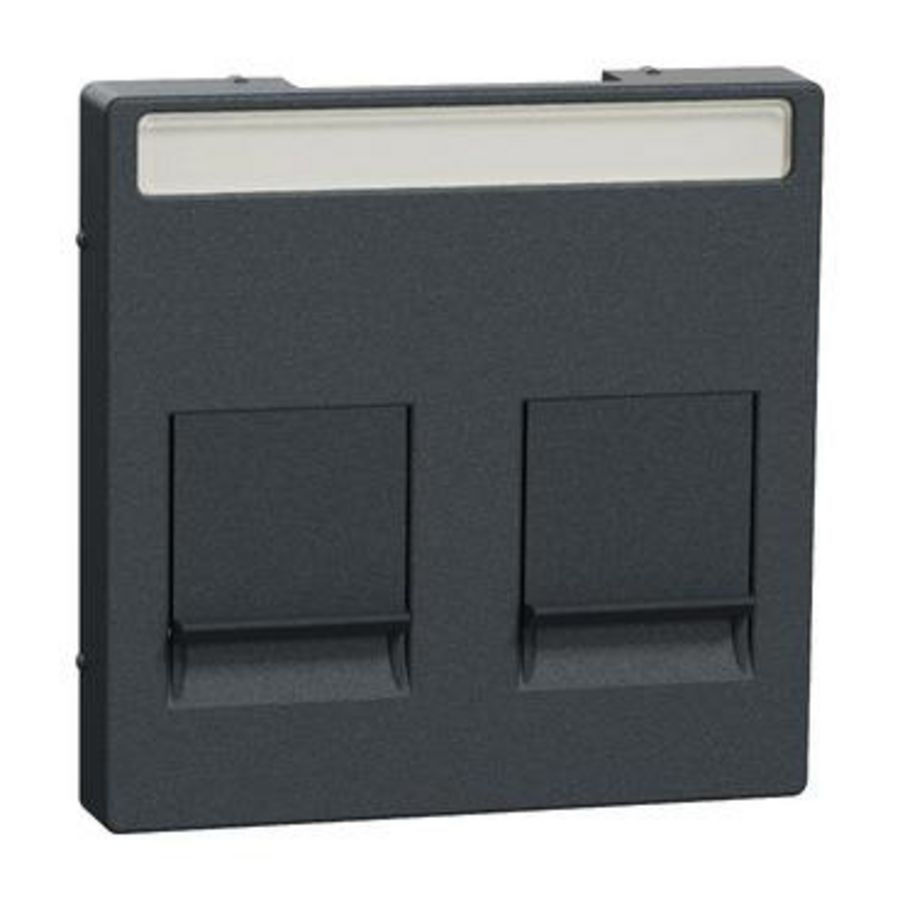 Systeem-M centraalplaat RJ45 2V tekstveld schuif antraciet