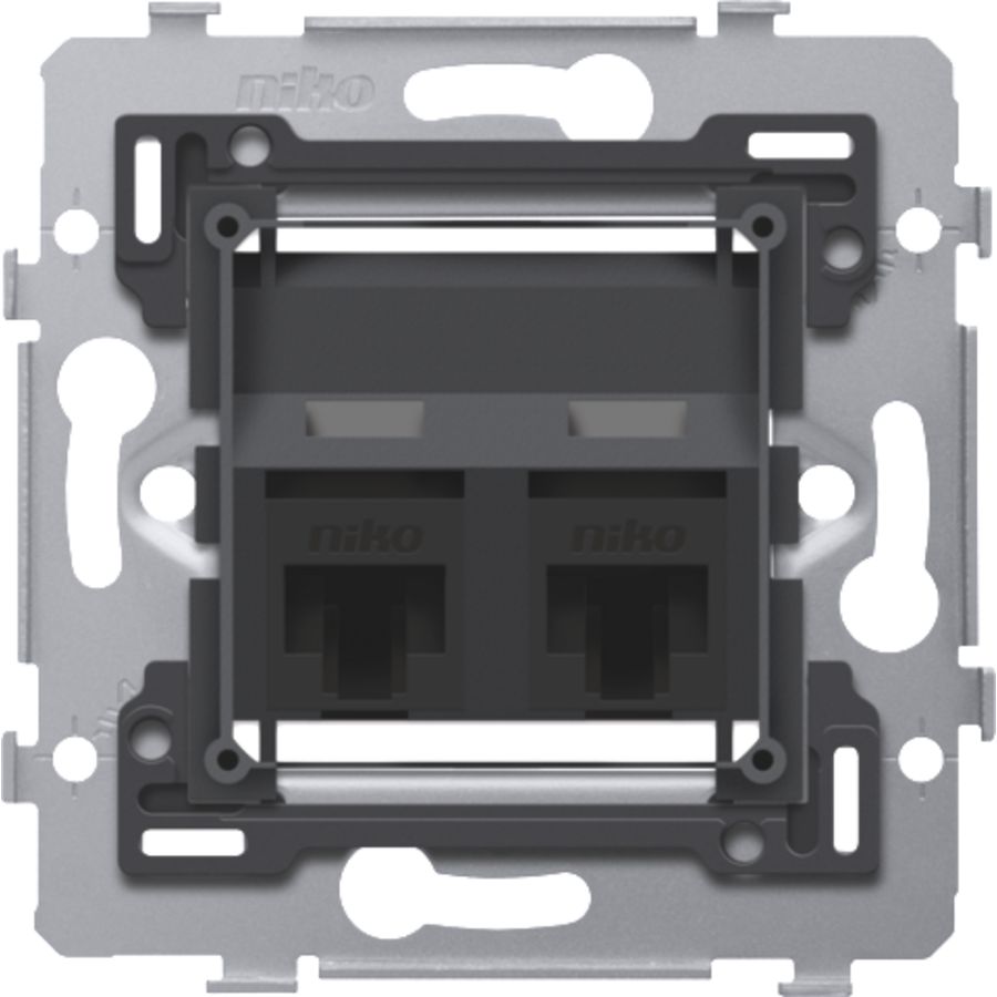Mechnisme 2 RJ45-aansl.en UTP Cat. 6A PoE++ schuine uitv.