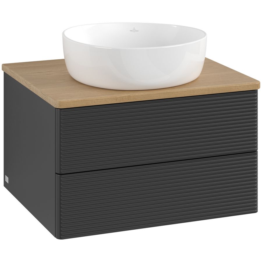 Wastafelonderkast Antao 600x360x500mm Black Matt Lacquer K18111PD