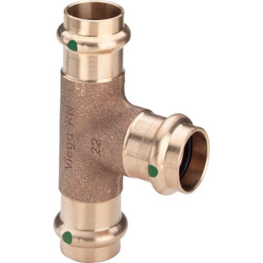T-koppeling verlopend SANPRESS brons  35x28x28mm VVE=5