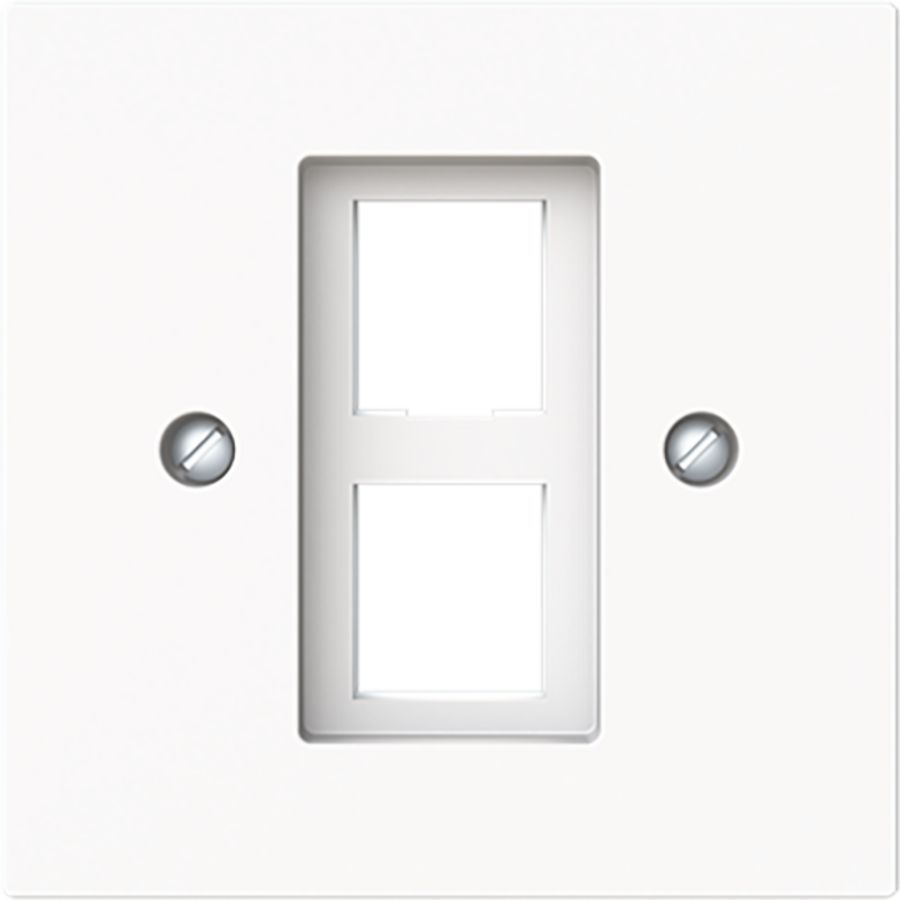 Centraalplaat 2x modular jack 216000-2/216005-4 art-matwit (2561-02-44M)