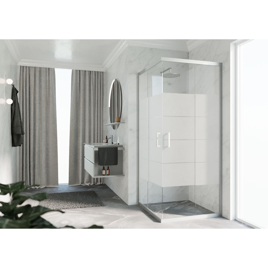 Hoekinstap (1 omkeerbaar deel) ZEPHYROS 2.0 1020-1050x2000mm Strip Motief profiel matchroom