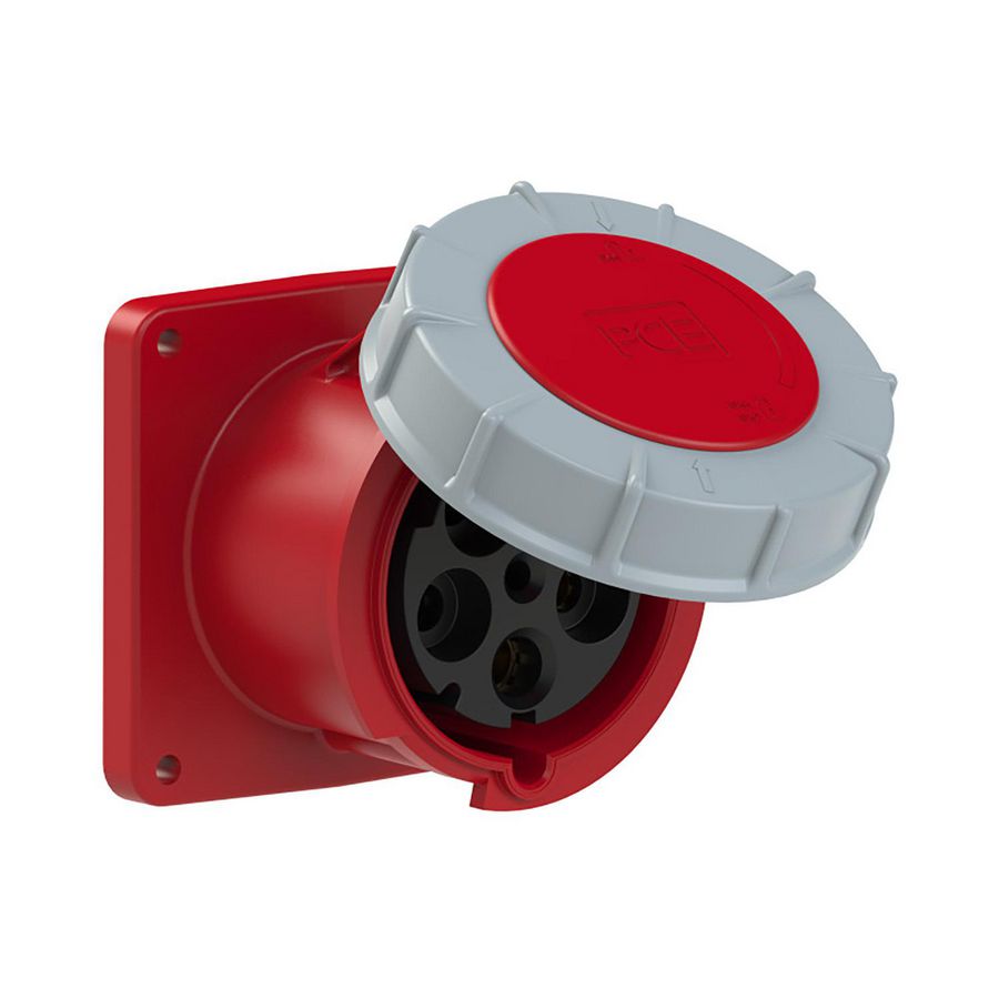 Wandcontactdoos CEE 125A 5p 400V 6h rood IP67 Power T 103099