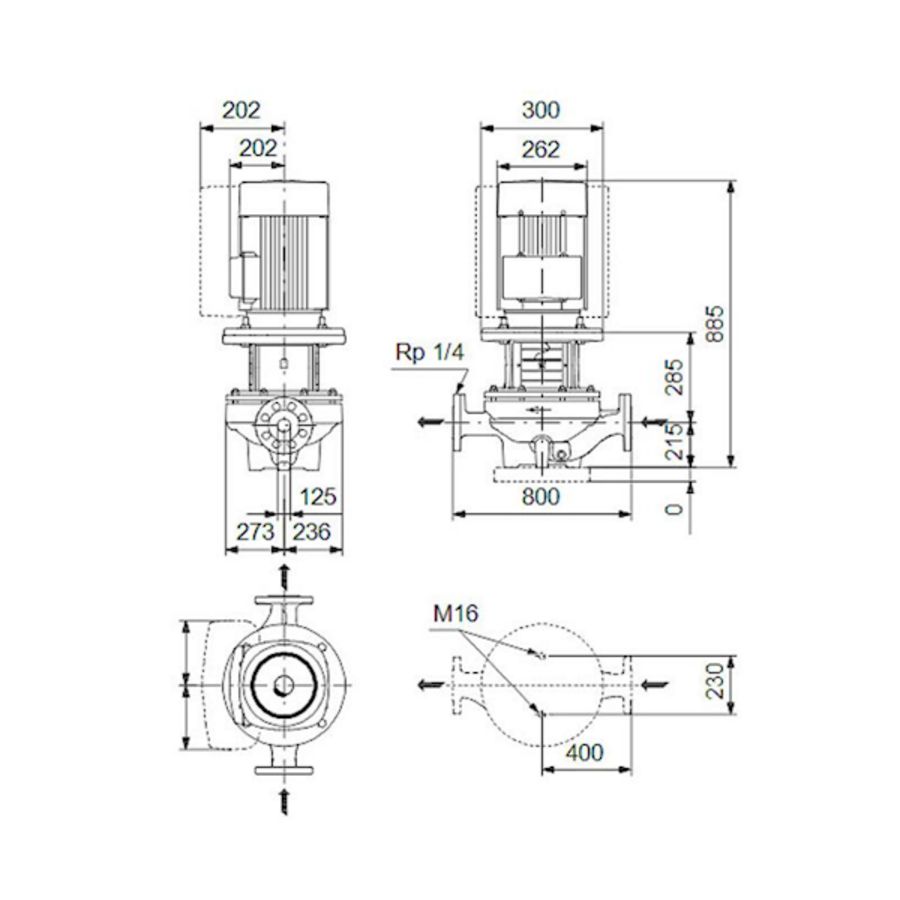 Inlinepomp TP 125-80/6-A-F-A-BQQE 400D 50HZ