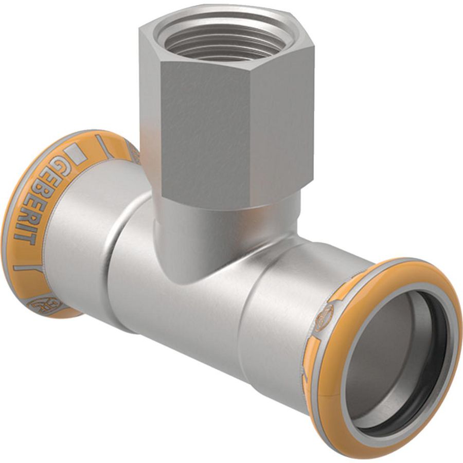 T-koppeling verlopend MAPRESS THERM RVS 28x1/2"bn.x28mm