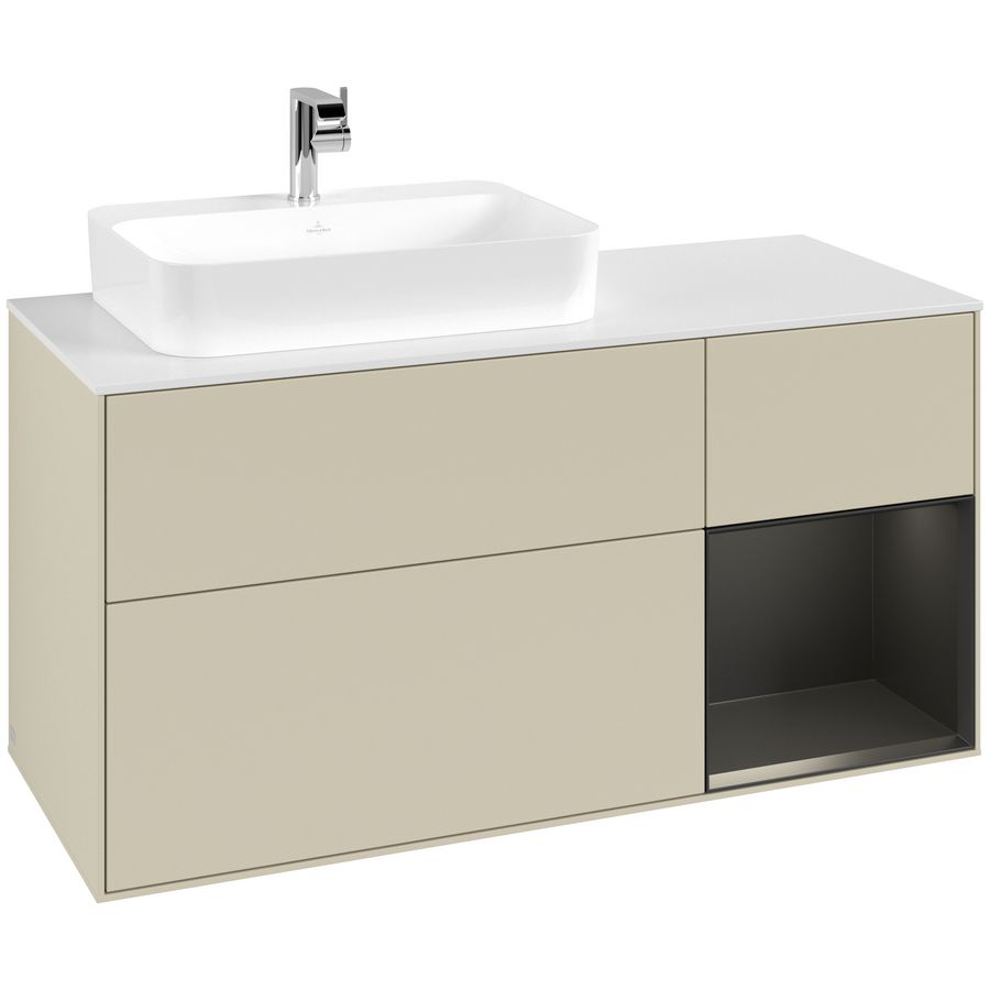 Wastafelonderkast Finion 1200x603x501mm S.Grey Matt Lacquer F401PDHJ