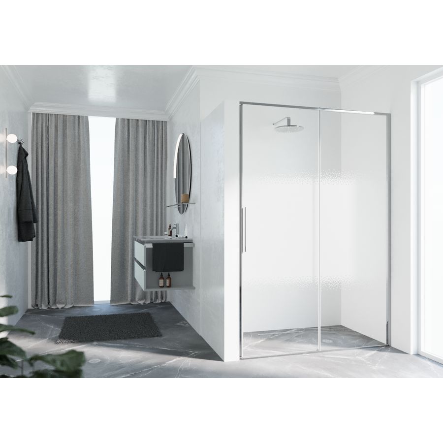 Riga 2p 129 links verst.129-132cm rose 1motief chroom