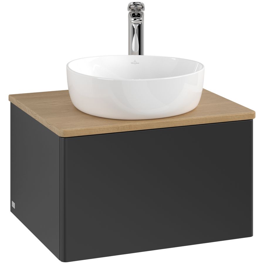 Wastafelonderkast Antao 600x360x500mm Black Matt Lacquer K29051PD