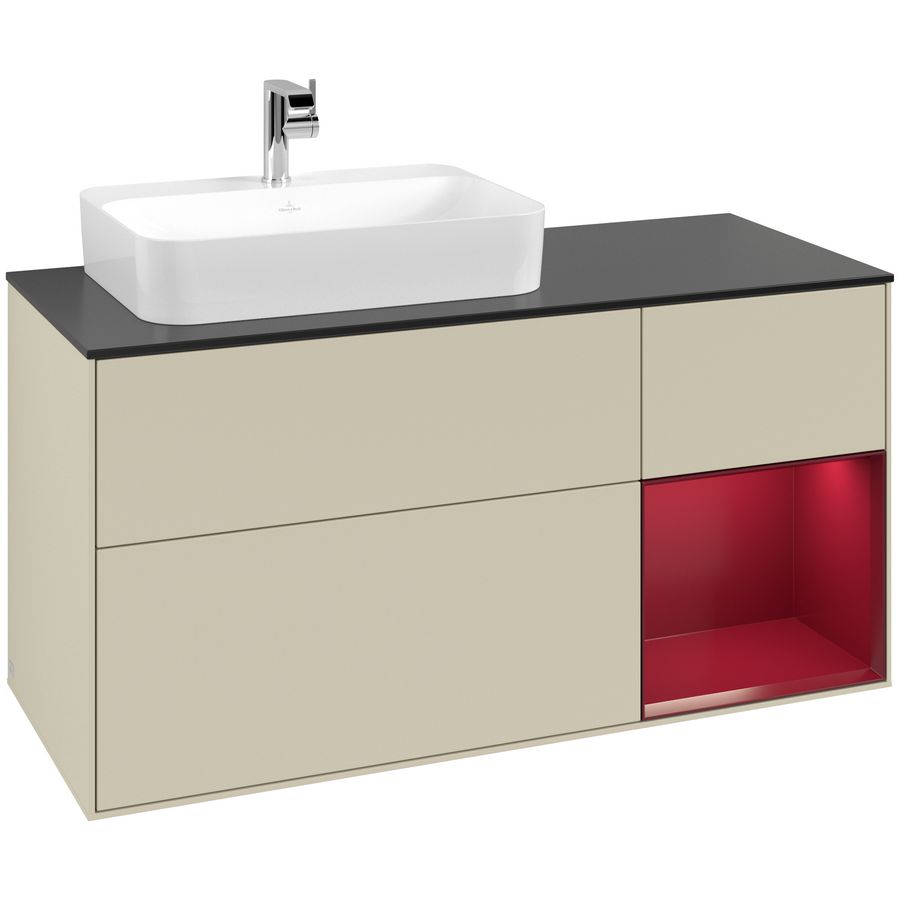Wastafelonderkast Finion 1200x603x501mm S.Grey Matt Lacquer F402HBHJ