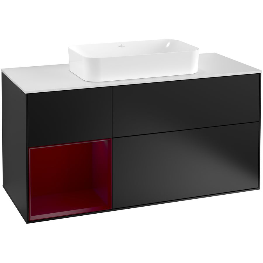 Wastafelonderkast Finion 1200x603x501mm Black Matt Lacquer G291HBPD