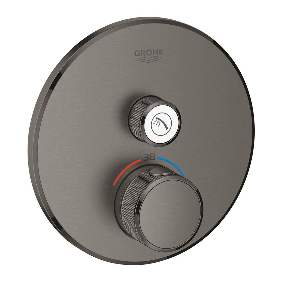 Grohtherm smartctr douche opbdeel t hard graphite geborsteld (mat donker grijs) rond