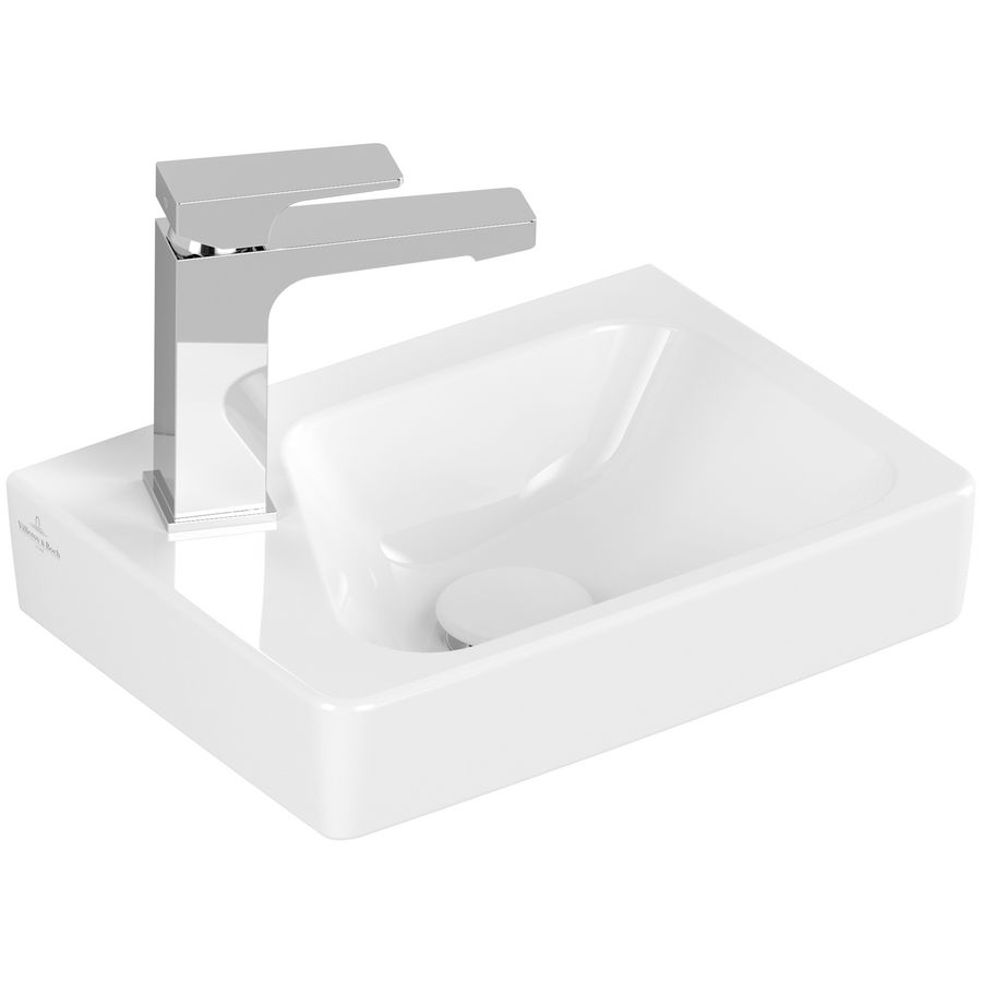 Fontein Architectura 360x265mm wit Alpin kraangat links zonder overloop