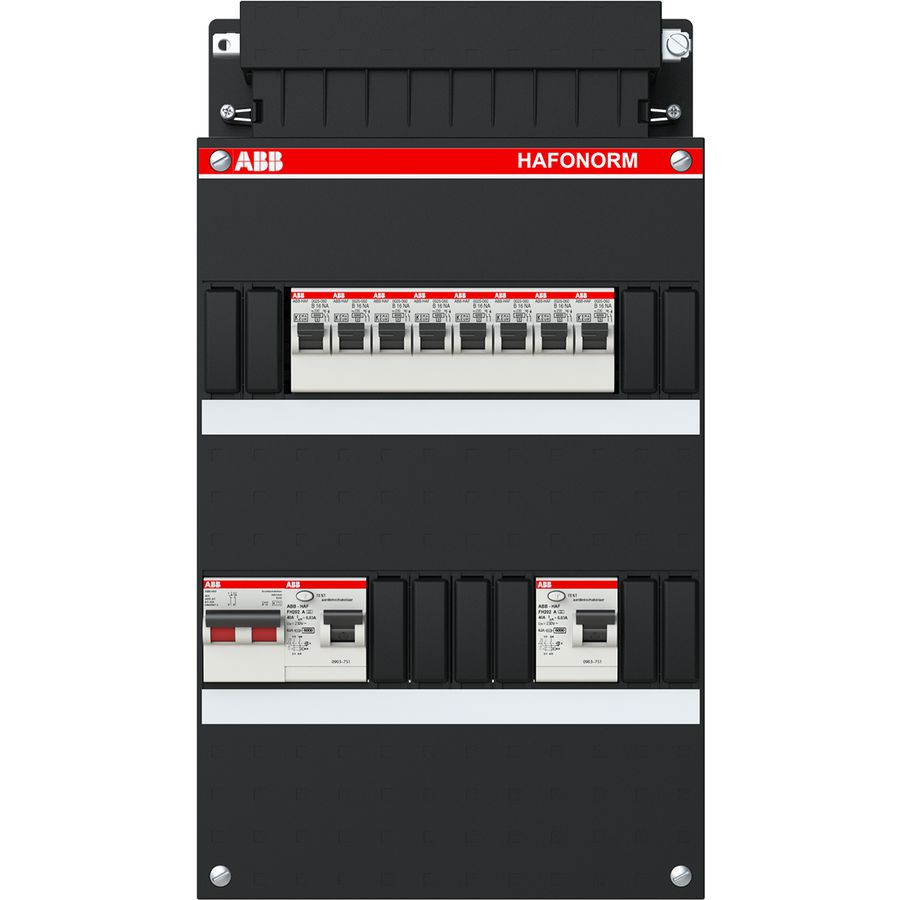 Installatiekast 8x achter 2x 30mA + HS 1-f