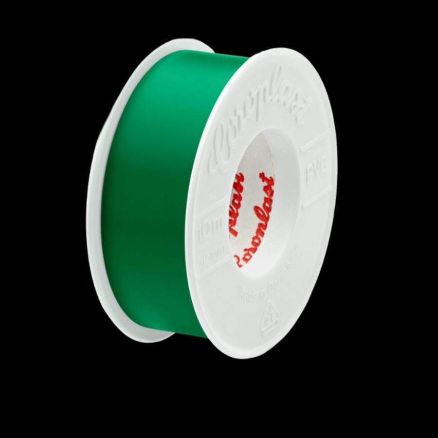 Rol a 10m. pvc isolatietape 15mm type 302 VDE groen/geel