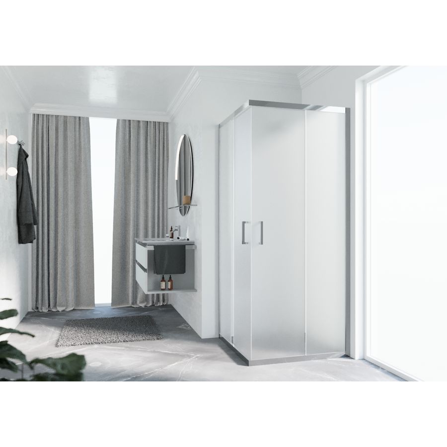 Hoekinstap Zeph 2.0 Hoekin.102 VeR102-105 Satin Glas Chroom