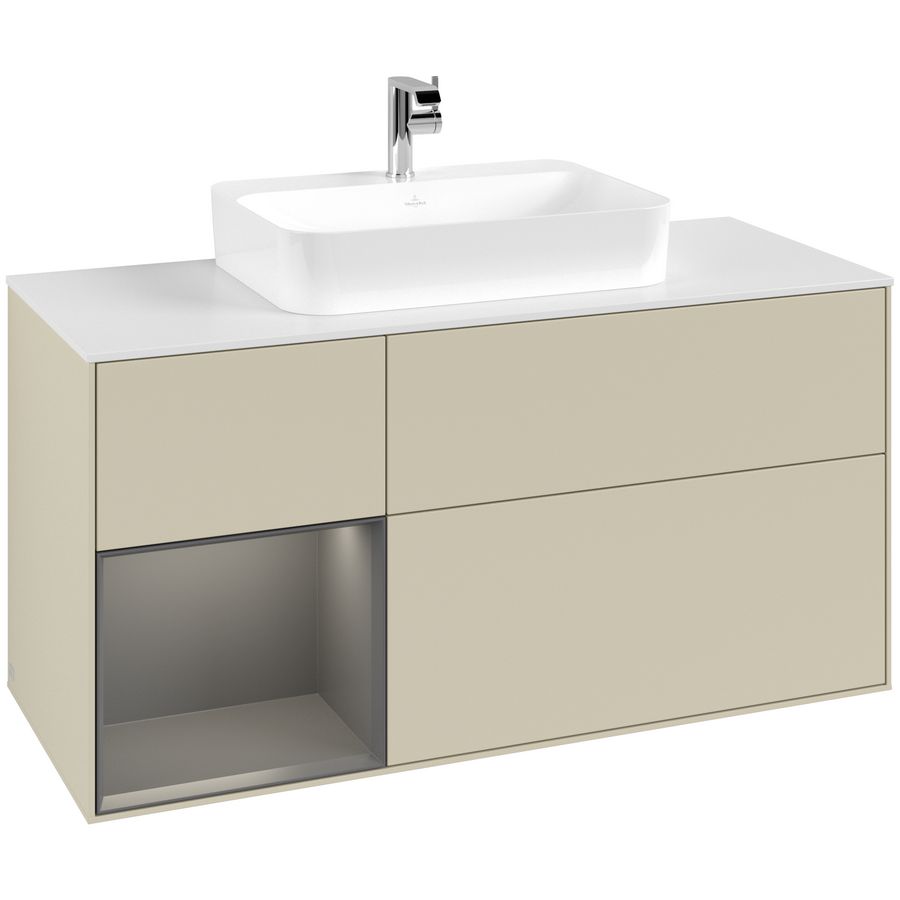 Wastafelonderkast Finion 1200x603x501mm S.Grey Matt Lacquer F411GKHJ