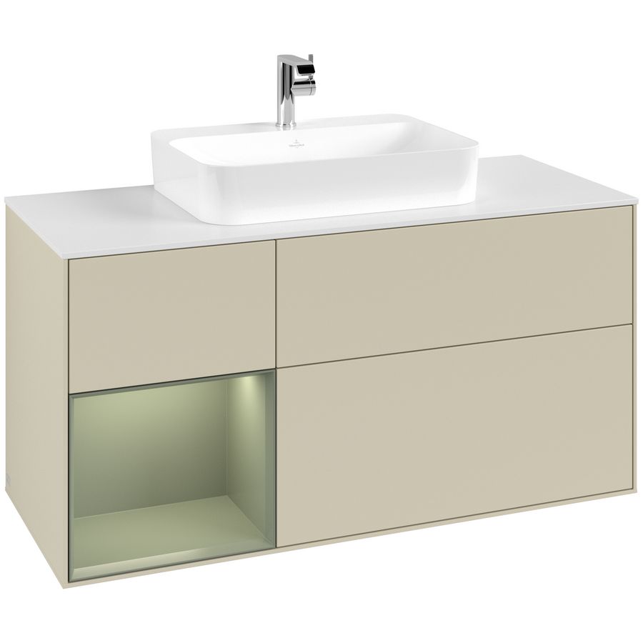 Wastafelonderkast Finion 1200x603x501mm S.Grey Matt Lacquer F411GMHJ