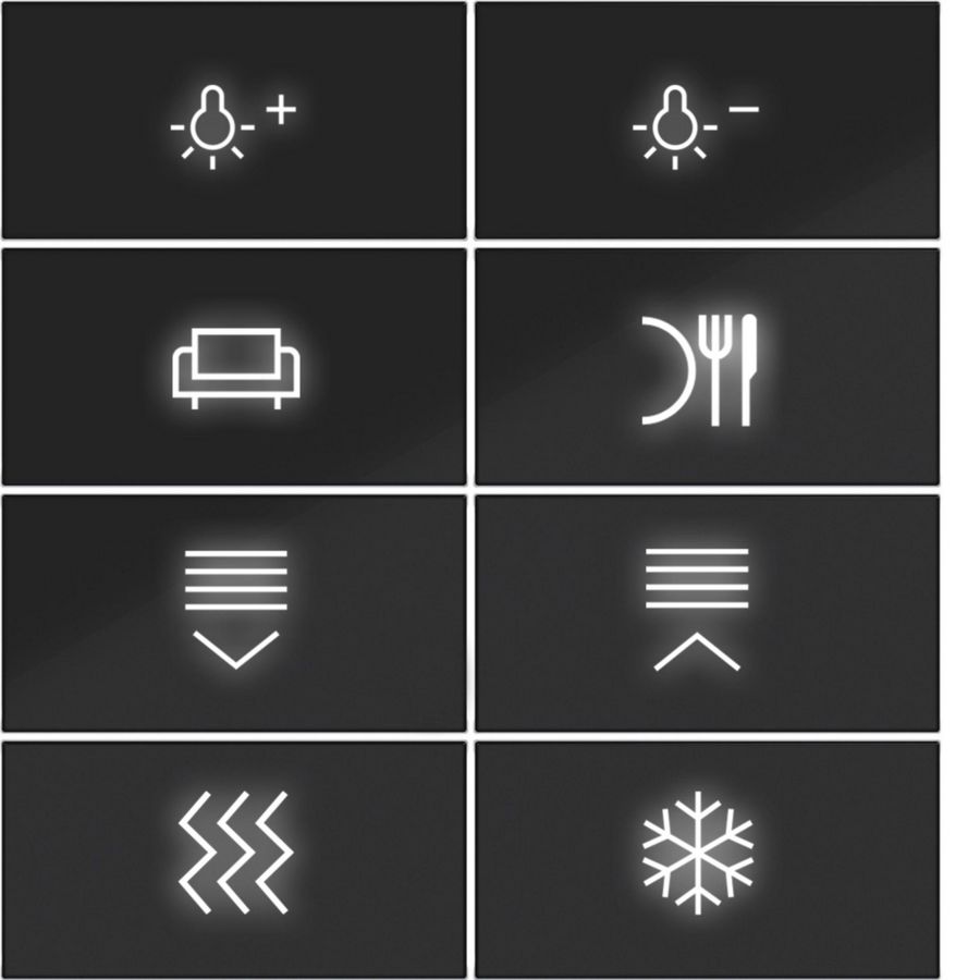 Afdekking KNX taster 8-v. met achtergrondverl. A.x/C.x zwart