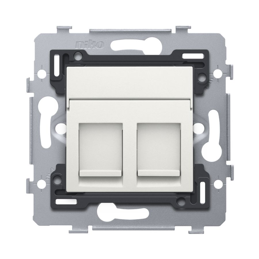 Stopcontact 2 RJ45-aansl. UTP Cat. 5E PoE++ vlak white
