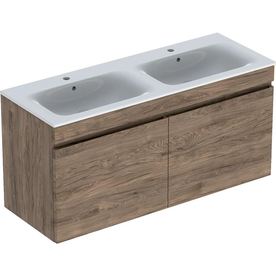 Renova Plan slim rim dub wastafel 130 onderkast not.hickory