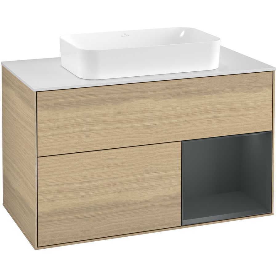 Wastafelonderkast Finion 1000x603x501mm Oak Veneer F251HGPC