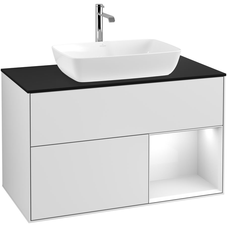 Wastafelonderkast Finion 1000x603x501mm White Matt Lacquer F782GFMT