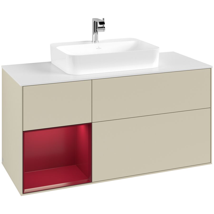 Wastafelonderkast Finion 1200x603x501mm S.Grey Matt Lacquer F411HBHJ