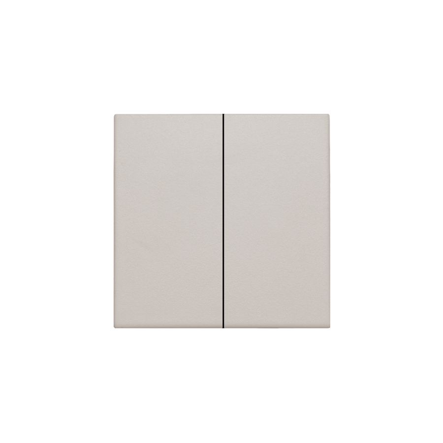 Afwerkingsset dubbele elektr. schakelaar /knop l.grey