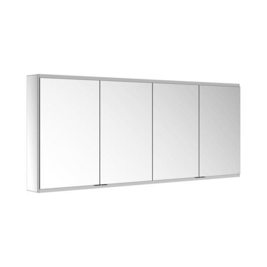 Spiegelkast opbouw onverl. 2xwcd/2xusb 1750x700x160mm zil.