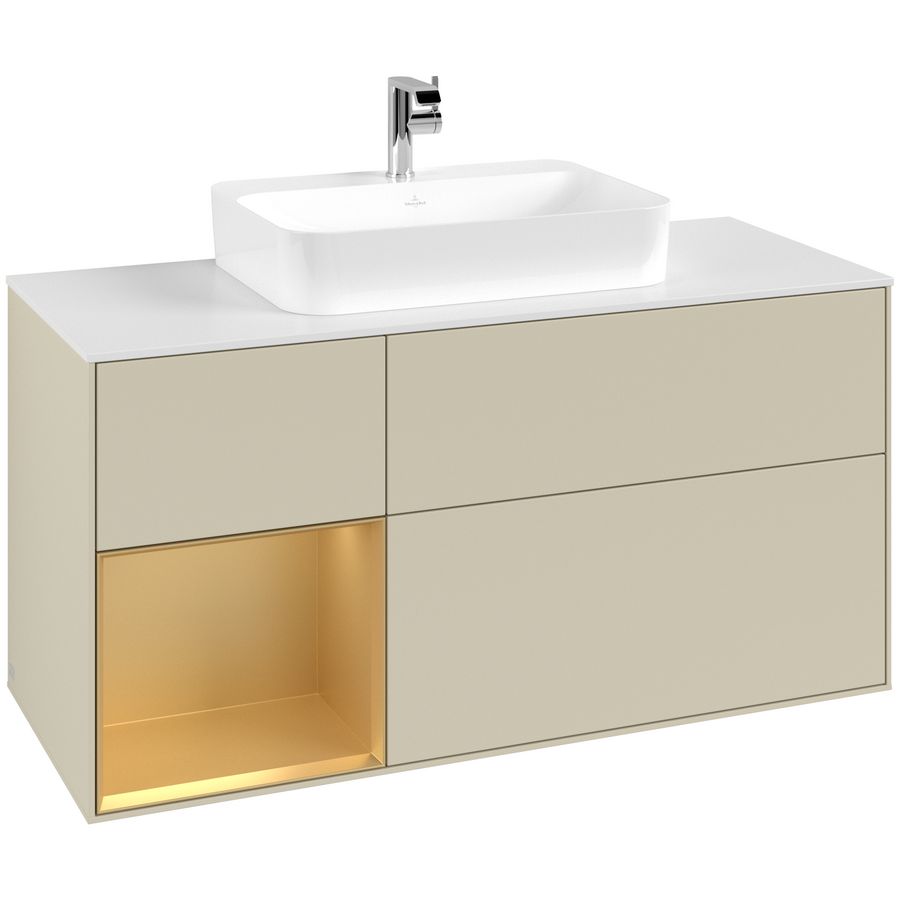 Wastafelonderkast Finion 1200x603x501mm S.Grey Matt Lacquer F411HFHJ