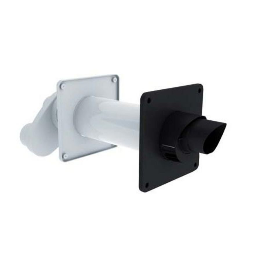 Geveldoorvoer safe-PP 80/125mm + adapter