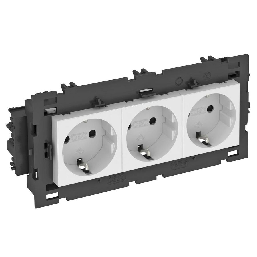 Contactdoos 3-vdg 0gr moduul-45 zijaans. 250V 10/16A 6120452