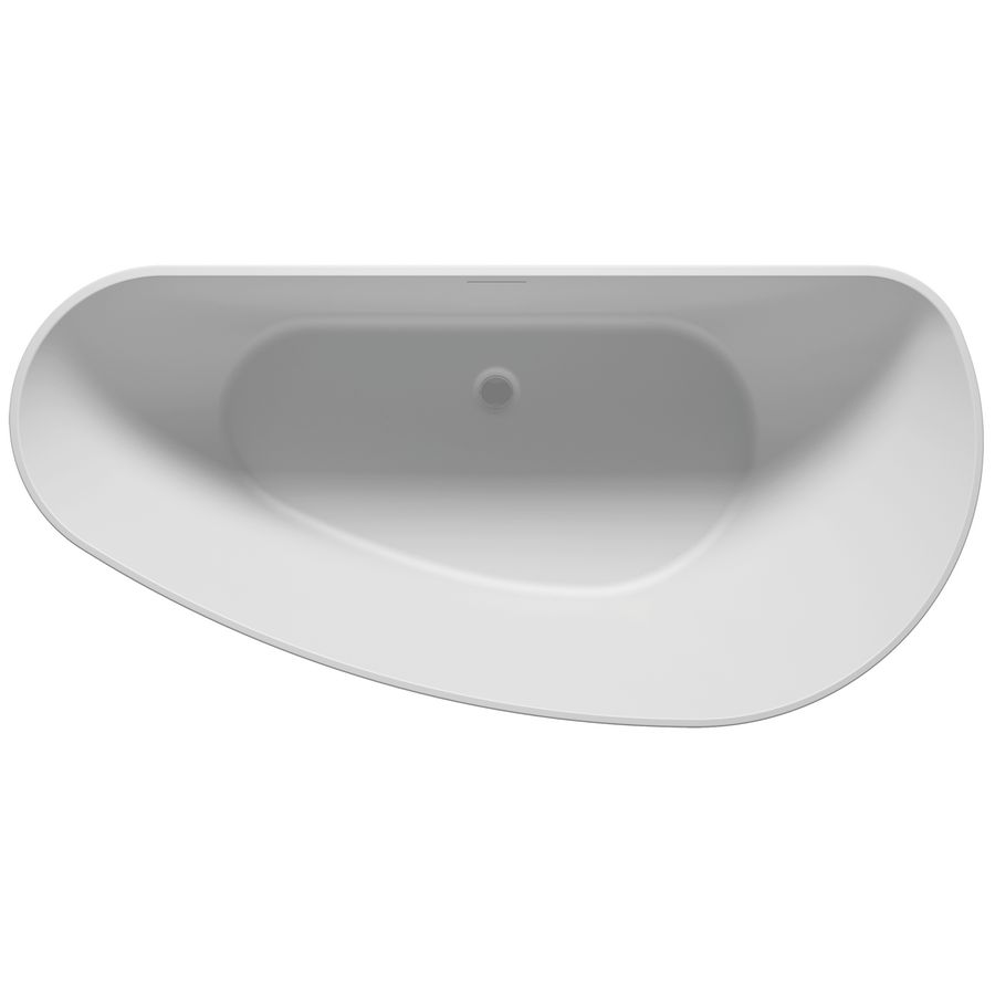 Vrijstaand ligbad Granada asymm. links 170x80cm mat wit solid surface incl. sifon