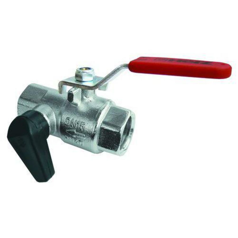 Kogelkraan met aftapper + handgreep bi DN32 PN40 2xIG VVE=16