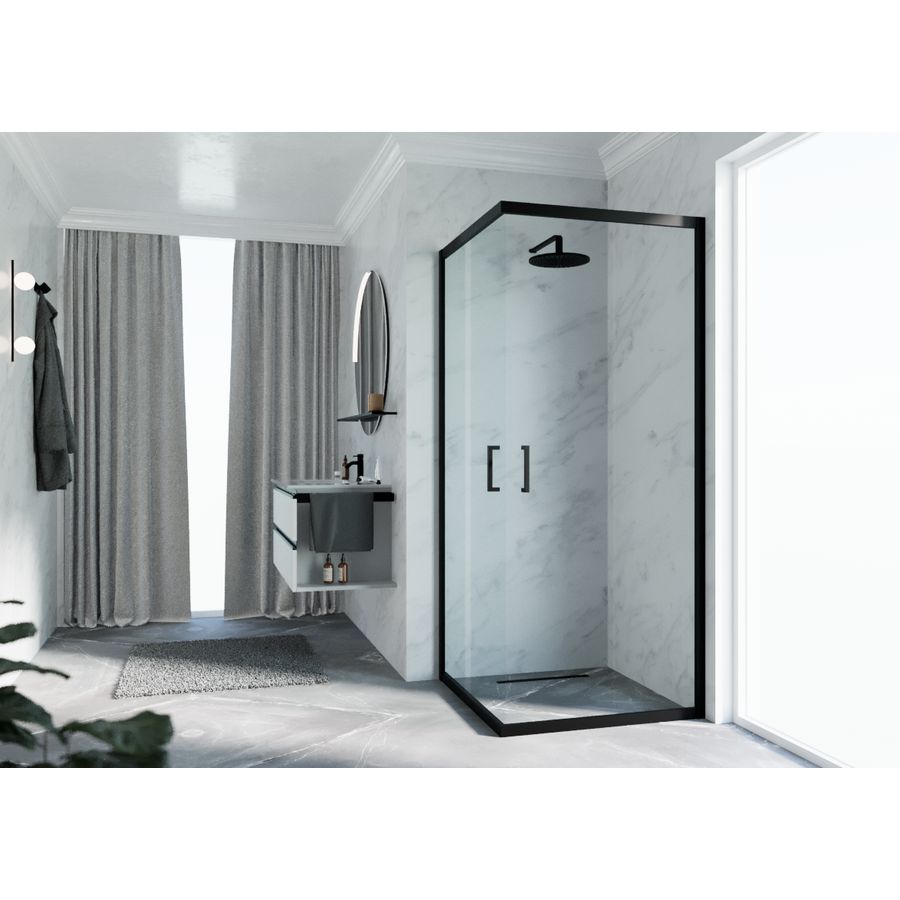 Hoekinstap Zeph 2.0 Hoekin.102 VeR102-105 Helder Glas Zwart