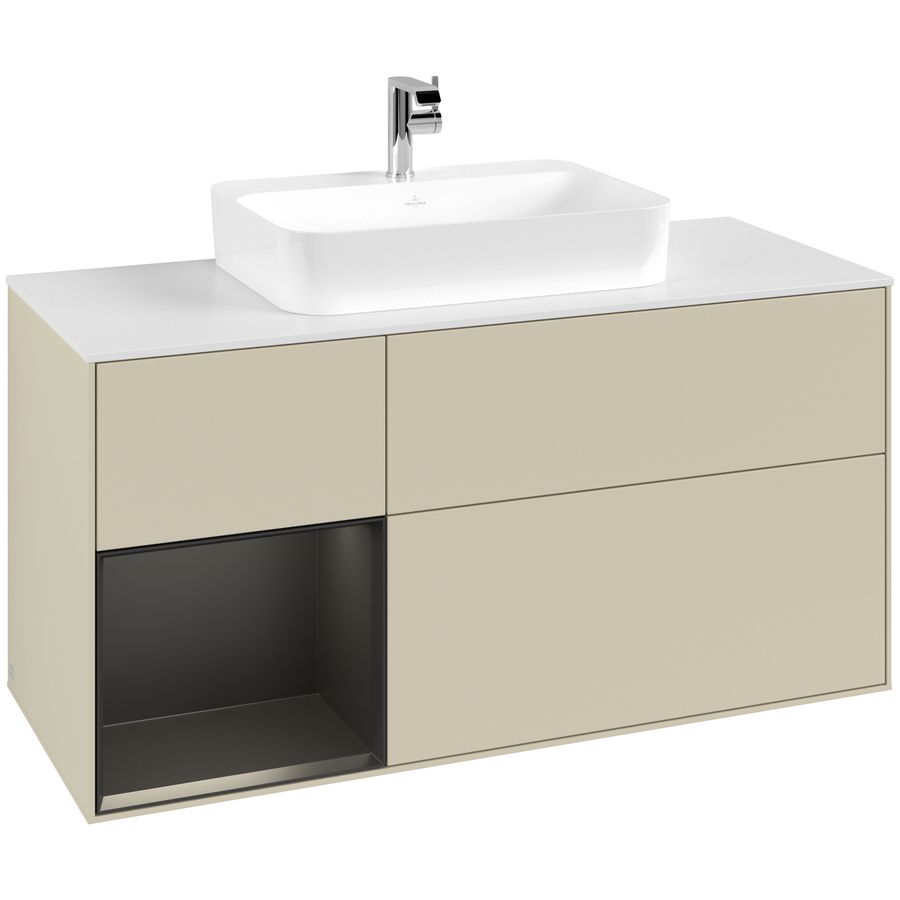 Wastafelonderkast Finion 1200x603x501mm S.Grey Matt Lacquer F411PDHJ