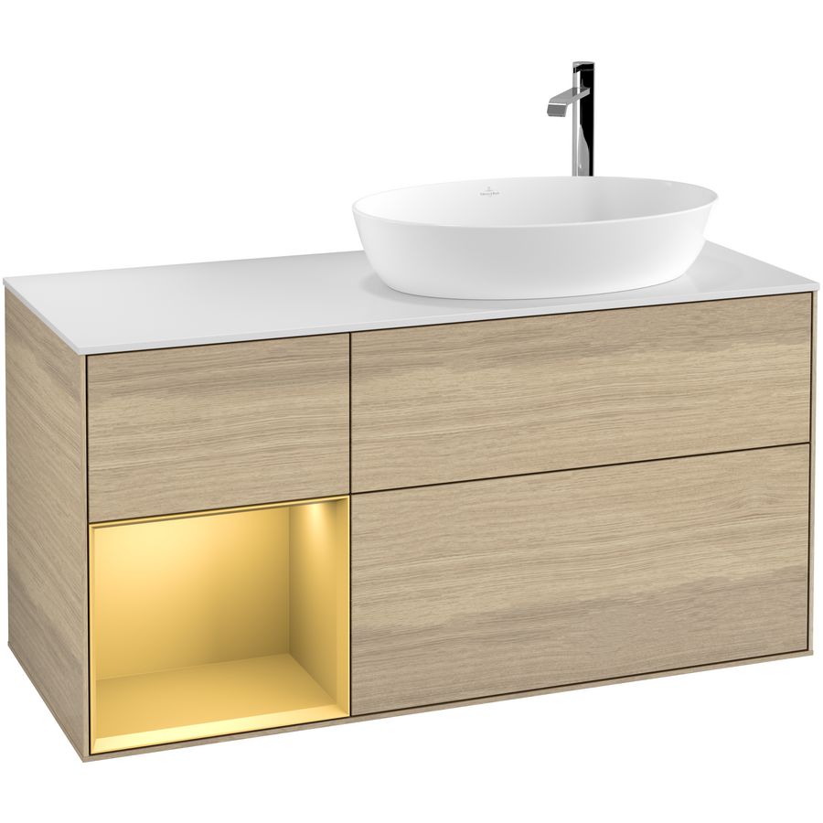 Wastafelonderkast Finion 1200x603x501mm Oak Veneer G921HFPC