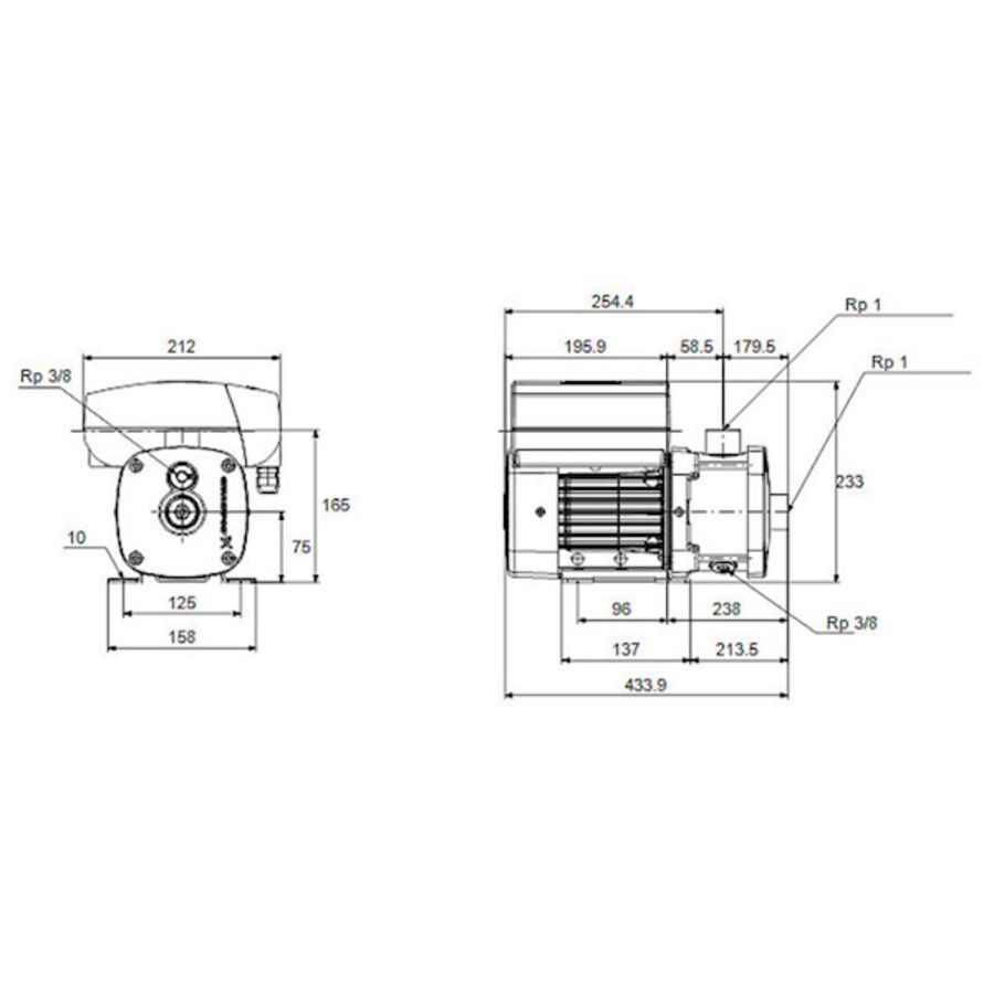 Centrifugaalpomp CME1-8 A-R-G-E-AQQE U-A-D-N 1x230V HR