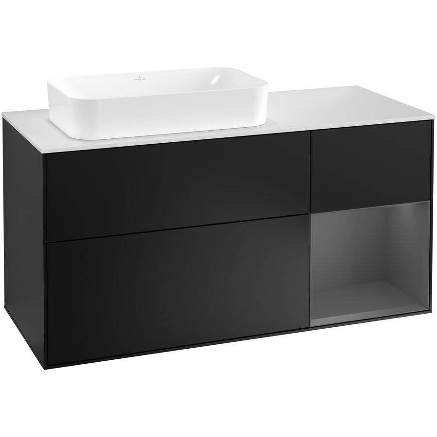 Wastafelonderkast Finion 1200x603x501mm Black Matt Lacquer G281GKPD