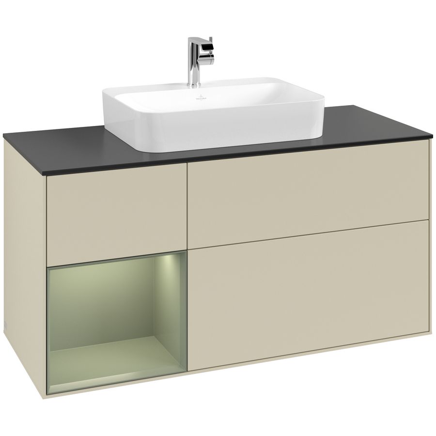 Wastafelonderkast Finion 1200x603x501mm S.Grey Matt Lacquer F412GMHJ