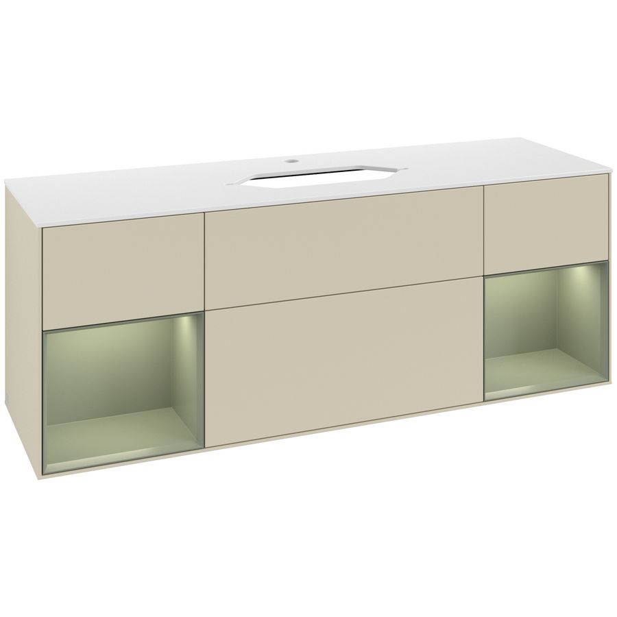 Wastafelonderkast Finion 1600x603x501mm S.Grey Matt Lacquer F331GMHJ