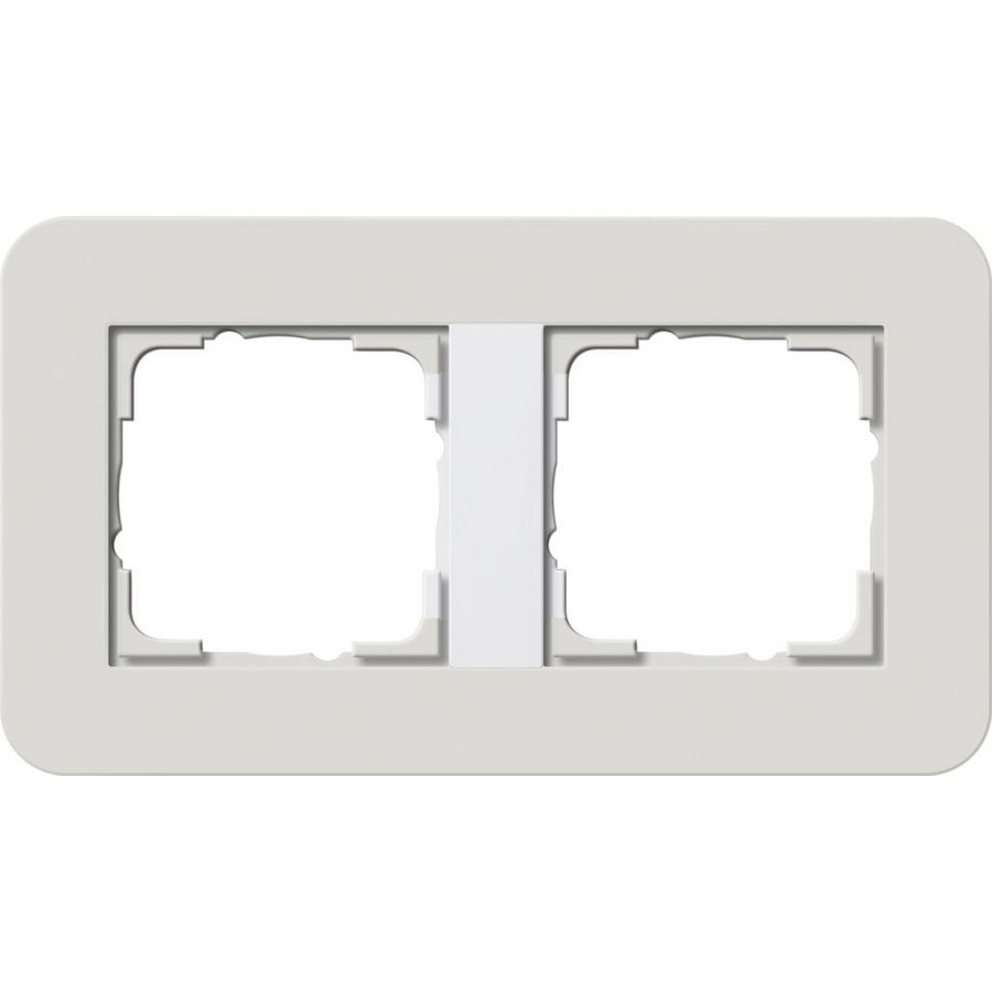 Afdekraam 2-v Gira E3 lichtgr./zuiver wit