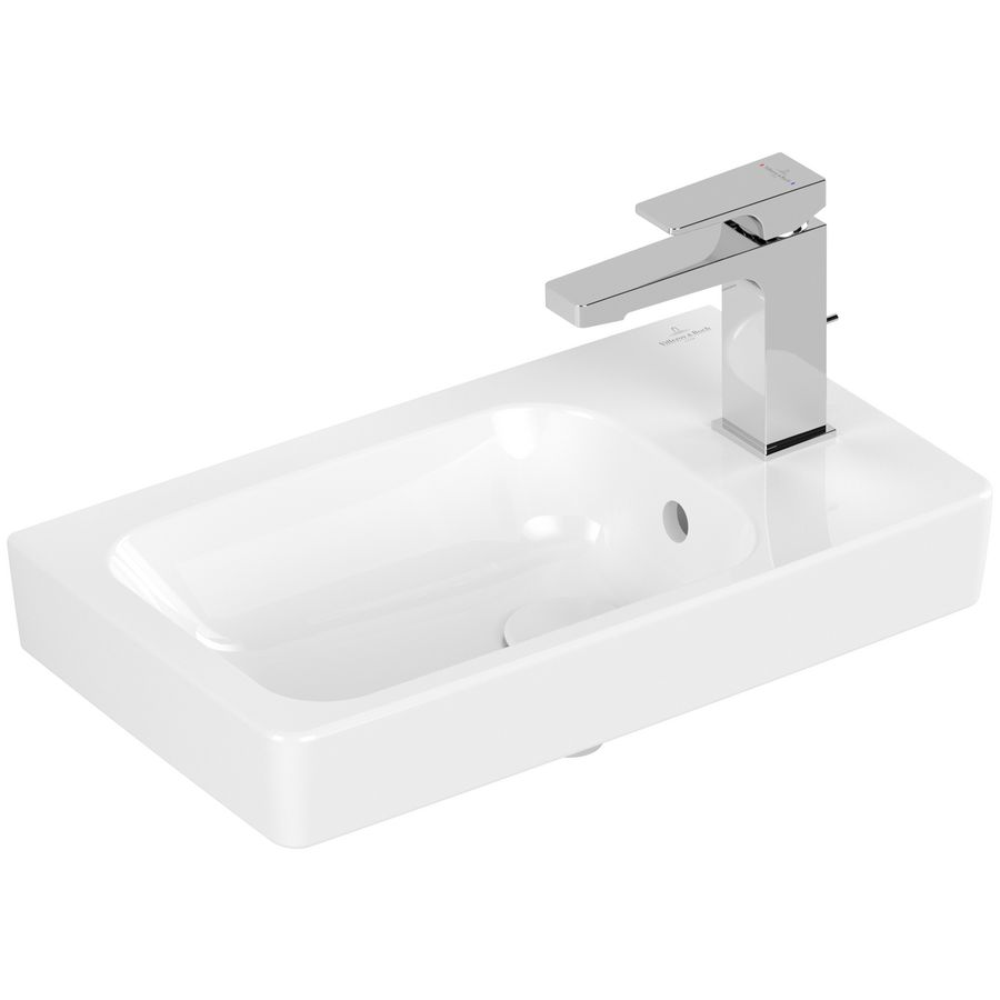 Fontein Architectura 480x275mm wit Alpin CeramicPlus met kraangat rechts + overloop