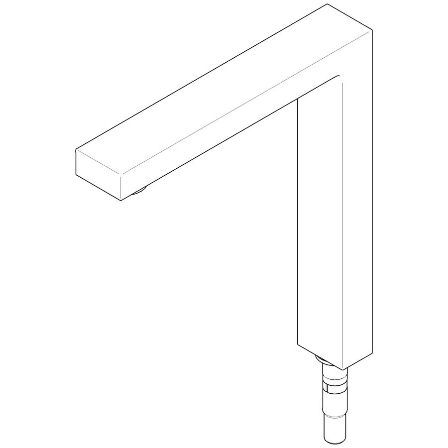 Uitloop 221x199x36mm, 5,68l/min. Champagne gebors.
