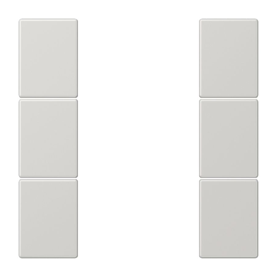 Tastafdekking compleet 3-voudig LS lichtgrijs KNX